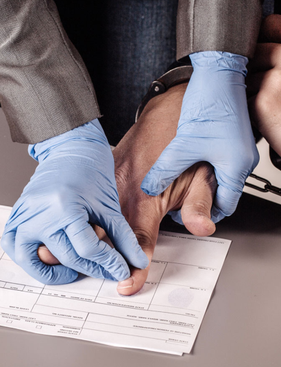 taking fingerprinting for criminal record